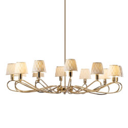 Infinity 12 Light Chandelier - White & Gold