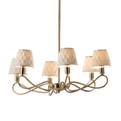 Infinity 6 Light Chandelier - White & Gold