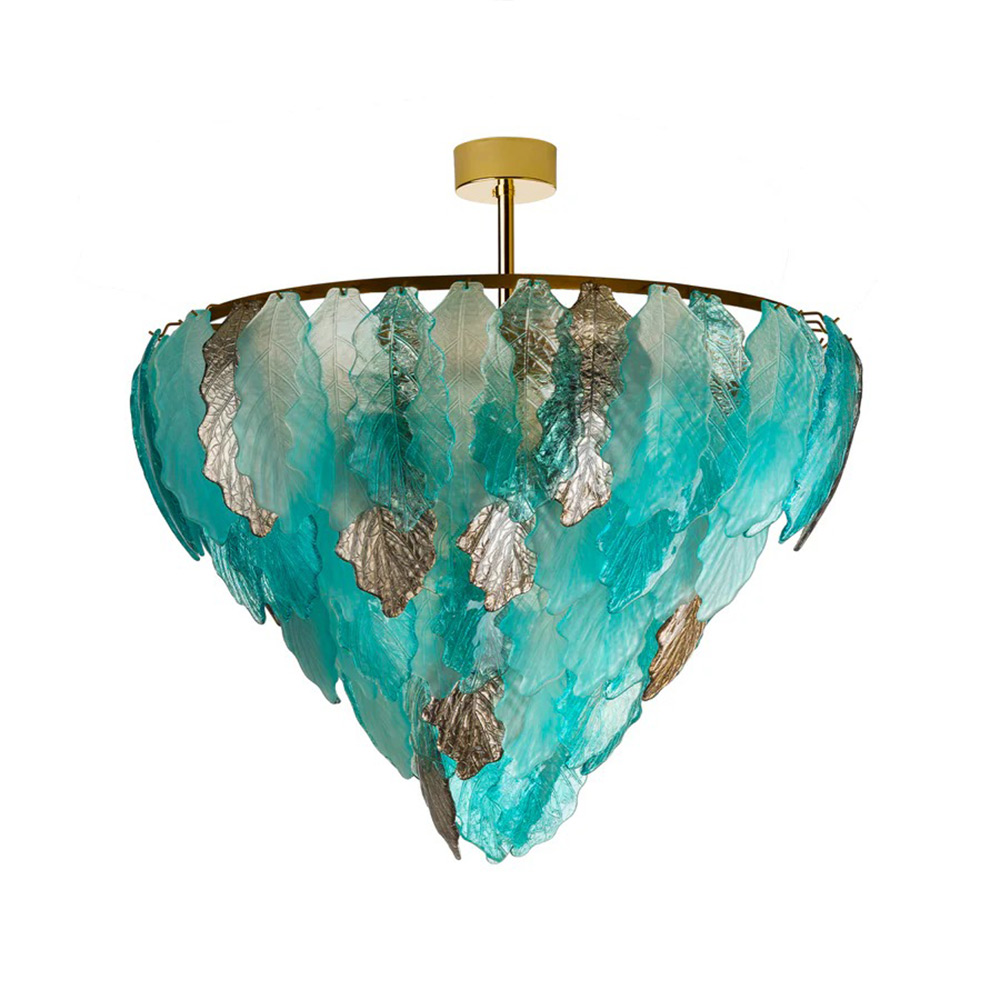 Kelly Chandelier - 12 Lights - Aquamarine & Platinum