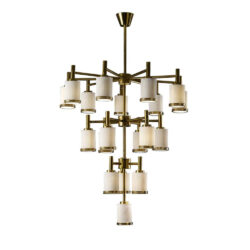 Gilda Large Chandelier - 19 Lights - White & Gold