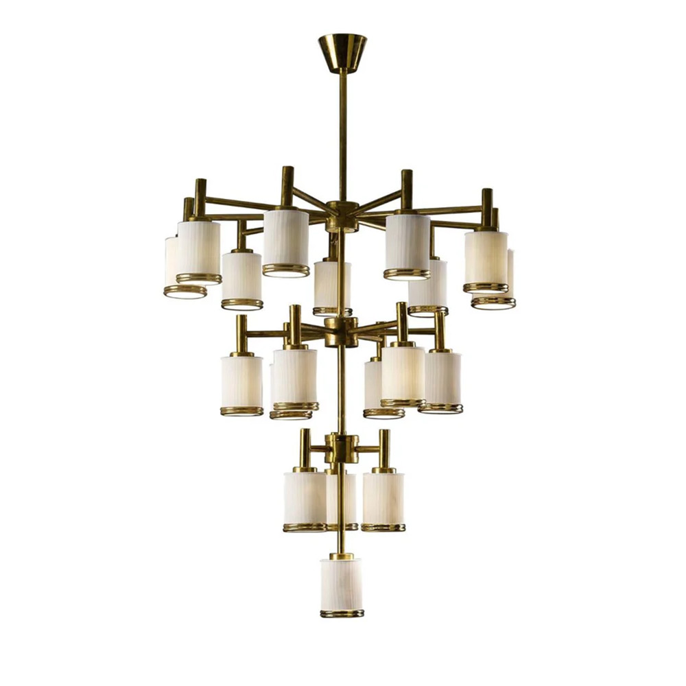 Gilda Large Chandelier - 19 Lights - White & Gold