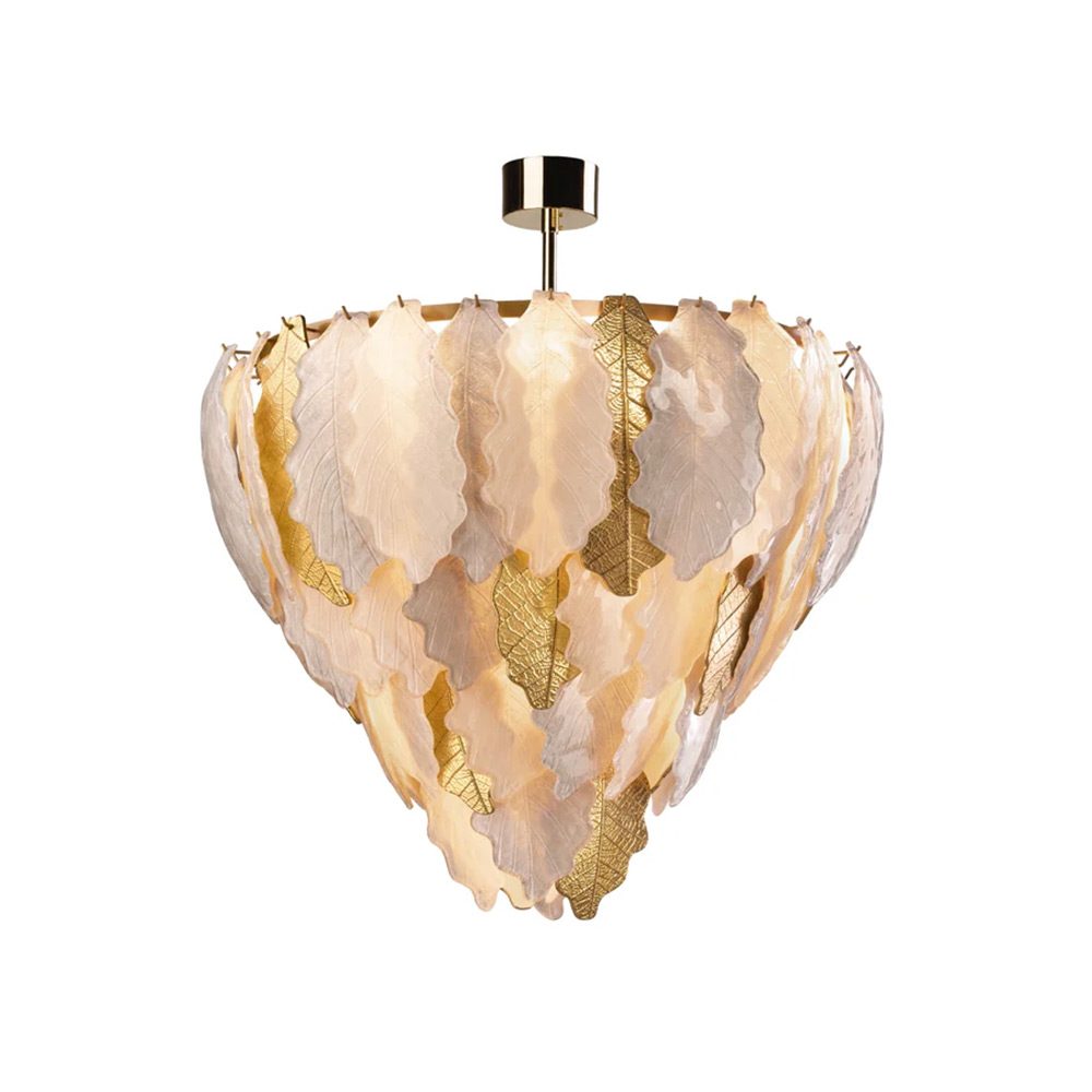 Kelly Medium Chandelier - 9 Lights - White & Gold