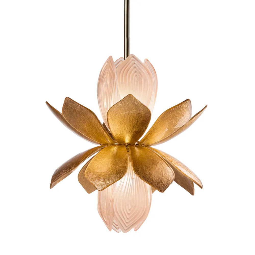 Tulip Chandelier - 8 Lights - Pink & Gold